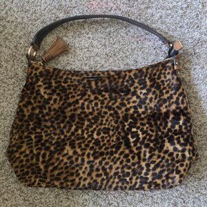 Leopard‑Print Shoulder Bag with Tassel & Gold Hardware